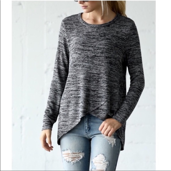 Riley black & grey sweater top - Picture 1 of 3